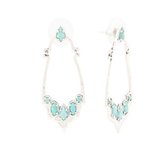 SILVER MONTANA TURQUOISE STATEMENT EARRINGS Kendra Scott Yellowstone nwt